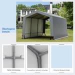 490 x 290 x 245 cm Garagenzelt Carport Grau - Metall - 490 x 245 x 290 cm