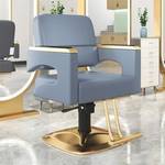 Friseurstuhl Blau - Gold - Grau - Metall - 70 x 60 x 115 cm