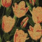 Paillasson coco tulipes Vert - Orange - Rouge - Fibres naturelles - Matière plastique - 60 x 2 x 40 cm