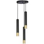 Lampe à suspension LIADAN Noir - Doré - Gris métallisé - 35 x 35 cm