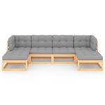 Garten-Lounge-Set (6-teilig) 3009734-2 Braun - Massivholz - Holzart/Dekor - 70 x 30 x 70 cm