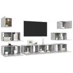 TV-Schrank 8er Set D581 Grau - Holzwerkstoff - 30 x 30 x 60 cm