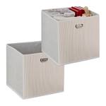 2x paniers de rangement en bambou hauts Blanc