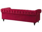 Chesterfield Sofa CHESTERFIELD 2-tlg Schwarz - Rot - 201 x 70 x 75 cm