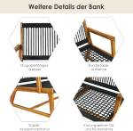 Gartenbank Holz 2 Sitzer Schwarz - Holzwerkstoff - 75 x 81 x 118 cm