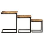 Beistelltische 3er Set D383 Braun - Massivholz - 40 x 50 x 40 cm