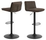 Tabouret de bar Flynn lot de 2 Gris - En partie en bois massif - 44 x 107 x 53 cm