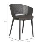 Chaise de jardin OLINDO (Lot de 4) Gris - Matière plastique - 43 x 81 x 47 cm