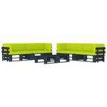 Salon de jardin 3016503-4 (lot de 6) Noir - Vert clair