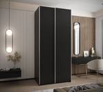 Armoire Lux 1 Noir - Argenté - Largeur : 120 cm