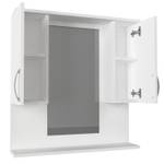 Badschrank mit Spiegel Tiger Weiß Weiß - Holzwerkstoff - Glas - 80 x 83 x 15 cm