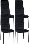 chaise salle à manger Mayfair Lot de 4 Noir - Fourrure synthétique