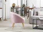 Fauteuil TROMSO Chêne clair - Rose foncé