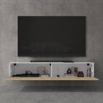 TV Lowboard Fernsehschrank02 Eiche Wotan Dekor - Weiß - Tiefe: 160 cm