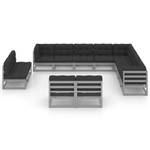 Garten-Lounge-Set (12-teilig) 3009851-2 Anthrazit - Grau