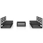 Garten-Lounge-Set (7-teilig) 3009878-1 Schwarz - Massivholz - Holzart/Dekor - 70 x 30 x 70 cm