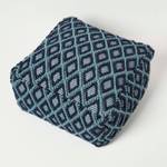 Pouf Tula mit 3D-Rautenmuster Blau - Textil - 55 x 30 x 55 cm