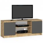 Meuble TV K140 2T 1S CLP Graphite - Imitation chêne clair