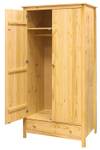 Kleiderschrank 19020039 Braun - Massivholz - 100 x 190 x 58 cm