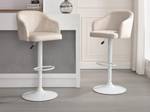 Tabouret de bar CARSTEN Lot de 2 Blanc - Textile - 51 x 113 x 52 cm