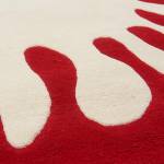 Tapis salon POVILE Rouge - Fourrure véritable - 130 x 1 x 190 cm