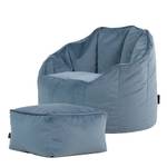 Sitzsack Sessel Sirena mit Hocker Blau - Kunststoff - 77 x 64 x 64 cm