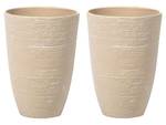 Cache-pot d'extérieur CAMIA Beige - Diamètre : 35 cm - Lot de 2