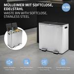 Mülleimer mit 2x 30L Behälter Silber