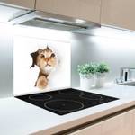 Schneidebrett Katze im Loch Beige - Glas - 52 x 1 x 60 cm