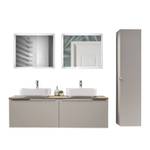 Bad Komplett-Set in Taupe mit 2 Becken Braun - Holzwerkstoff - 170 x 200 x 46 cm