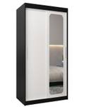 Armoire à portes coulissantes promo t2 Noir - Blanc - Largeur : 100 cm - 2 porte