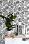 papier peint feuilles tropicales 7272 Noir - Fibres naturelles - Textile - 53 x 1005 x 1005 cm