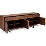 Enfilade 4P Tokyo Noyer Marron - Bois manufacturé - 205 x 82 x 45 cm