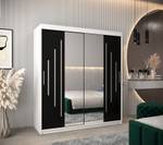 Armoire à portes coulissantes york 1 Noir - Blanc - Largeur : 180 cm - 2 porte