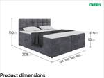 Boxspringbett Tapo 2 Dunkelgrau - Breite: 120 cm - H4