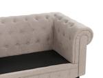 Canapé 3 places CHESTERFIELD Beige - Chêne foncé - Taupe - 202 x 70 x 75 cm