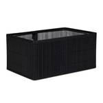 Lot de 12 paniers de rangement noir Noir - Blanc