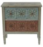 Commode Almada Gris - En partie en bois massif - 79 x 80 x 40 cm