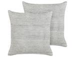 Coussin décoratif KANPAS Gris - Blanc - Fibres naturelles - 50 x 8 x 50 cm