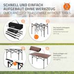 Campingtisch aus Aluminium Schwarz - Braun