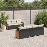 Gartensitzgruppe K3507(8-tlg) Schwarz - Massivholz - 69 x 62 x 55 cm