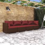 Garten-Lounge-Set (4-teilig) 3013629-8 Braun - Rot