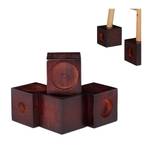 Möbelerhöhung Bambus 4er Set Rot - Bambus - 10 x 10 x 10 cm