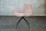 Chaise NEW CHARME pivotante Cordon Rose foncé