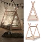 Lit cabane Tipi 70x140cm nature Bois - 148 x 137 x 77 cm