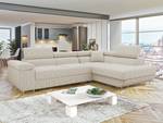 Ecksofa Torezio Cord Creme - Ecke davorstehend rechts