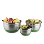 Bol mélangeur lot de 3 saladiers inox Vert - Argenté