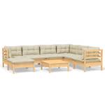 Garten-Lounge-Set Weiß - Massivholz - 64 x 29 x 64 cm