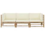 Garten-Lounge-Set (3-teilig) 3009675-3 Weiß - Bambus - 65 x 30 x 65 cm