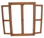 Holzfenster Nostalgie Braun - Metall - Holz teilmassiv - 57 x 78 x 4 cm